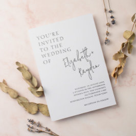 Invitación Moderno Boda de caligrafía clásica simple