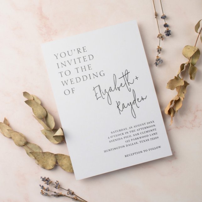 Invitación Moderno Boda de caligrafía clásica simple (Subido por el creador)