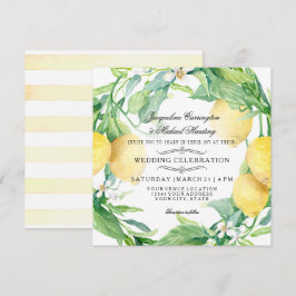Invitación Moderno Boda de cítricos de flor floral de limón