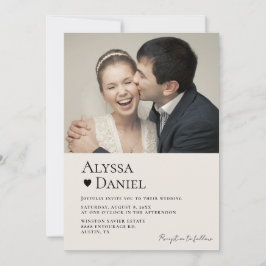 Invitación Moderno Boda de código moderado de fotografía cont