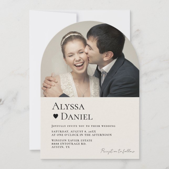 Invitación Moderno Boda de código Neutral de la fotografía QR (Anverso)