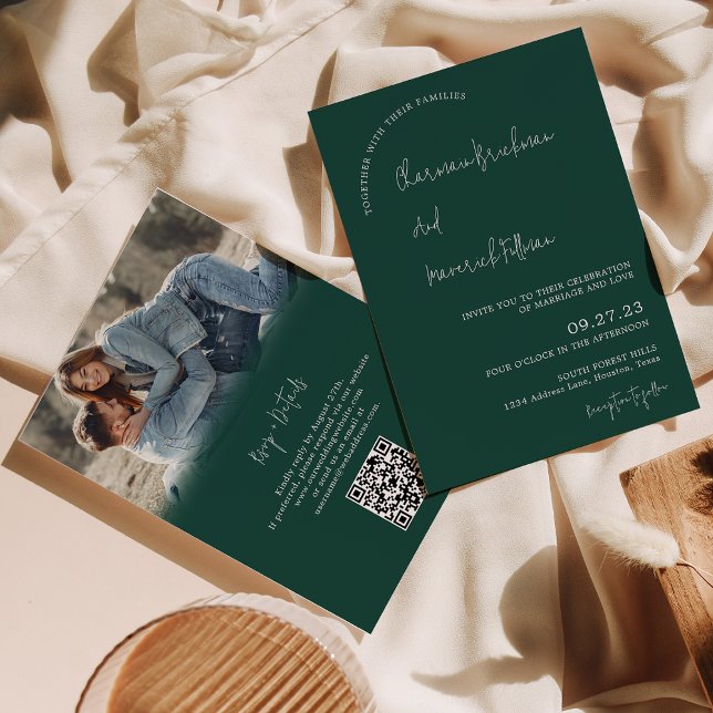 Invitación Moderno Boda de código SVP RSVP SVP Sencilla de Es (Subido por el creador)