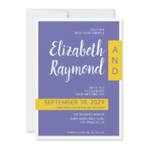 Moderno boda de color amarillo púrpura contemporán