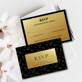 Invitación Moderno Boda de cuero de oro Elección de comida RS