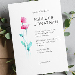 Invitación Moderno Boda de detalles florales Minimalistas