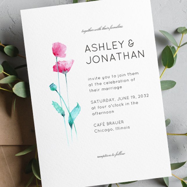 Invitación Moderno Boda de detalles florales Minimalistas (Subido por el creador)