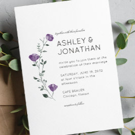 Invitación Moderno Boda de detalles florales Minimalistas
