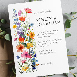 Invitación Moderno Boda de detalles florales Minimalistas