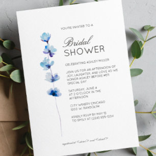 Invitación Moderno Boda de detalles florales mínimos en ducha