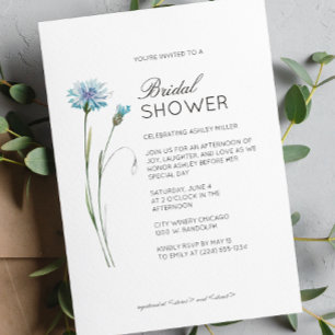 Invitación Moderno Boda de detalles florales mínimos en ducha