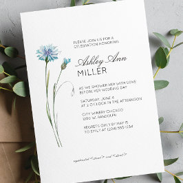 Invitación Moderno Boda de detalles florales mínimos en ducha