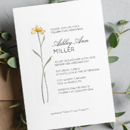 Invitación Moderno Boda de detalles florales mínimos en ducha