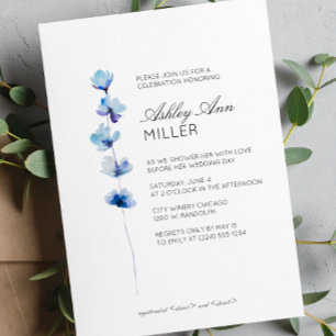 Invitación Moderno Boda de detalles florales mínimos en ducha