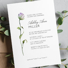 Invitación Moderno Boda de detalles florales mínimos en ducha