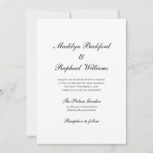 Invitación Moderno Boda de Elegancia Formal