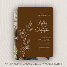 Moderno Boda de esquema de follaje marrón nogal