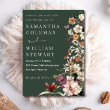 Moderno Boda de Flor Silvestre Boho Rústico Verde