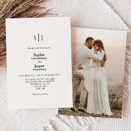 Invitación Moderno Boda de fotografía clásico-simple en monog