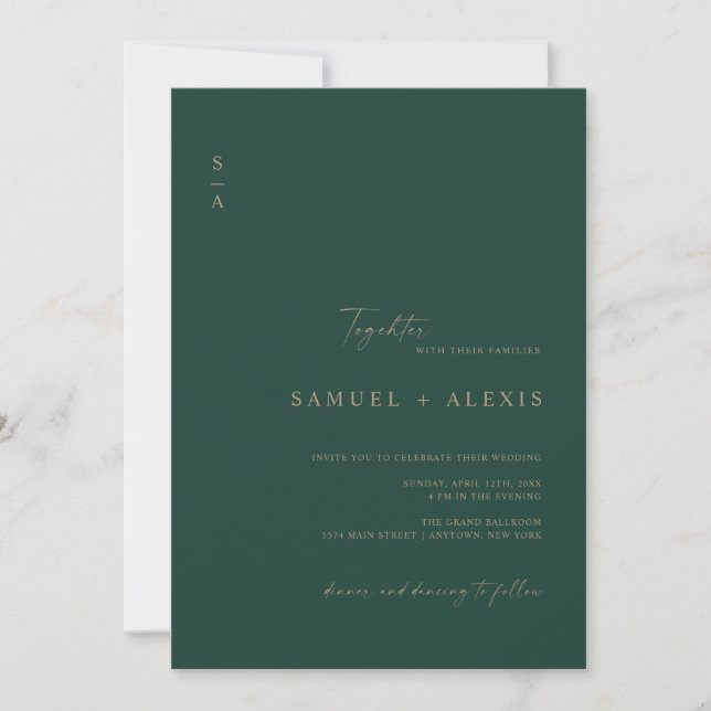 Invitación Moderno Boda de fotografía con código QR mínimo ve (Anverso)