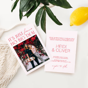 Invitación Moderno Boda de fotografía digital rosa Rubor Míni