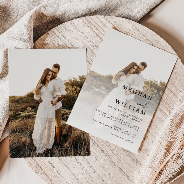 Invitación Moderno Boda de fotografía elegante (Subido por el creador)