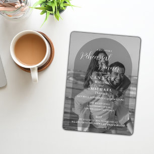 Invitación Moderno Boda De Fotografía Elegante En Arco Blanco