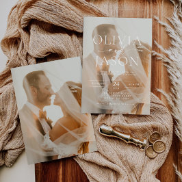 Invitación Moderno Boda de fotografía elegante Minimalista