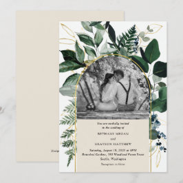 Invitación Moderno boda de fotografía en arco de jardín botán