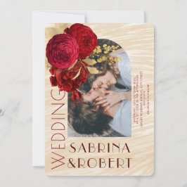 Invitación Moderno Boda de fotografía en arco floral de Borgo
