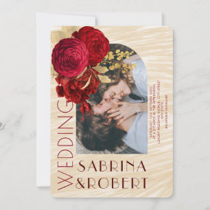 Invitación Moderno Boda de fotografía en arco floral de Borgo