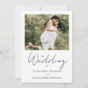 Invitación Moderno Boda de fotografía en blanco negro