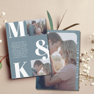 Invitación Moderno Boda de fotografía Minimalista audaz Monog