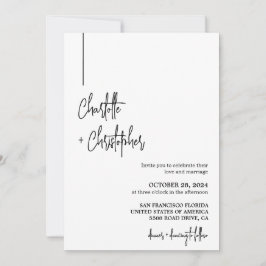 Invitación Moderno Boda de fotografía Minimalista sencillo y