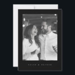 Invitación Moderno Boda de fotografía moderna del Boho Negro<br><div class="desc">Hermoso boho blanco y negro,  simple,  elegante,  minimalista invitación a la boda. Personalizable completo con tu foto,  nombres,  fechas,  ubicación y colores para coincidir con tu tema boda.</div>