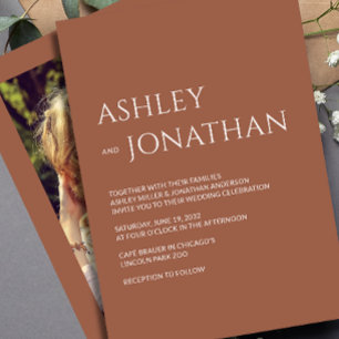 Invitación Moderno Boda de fotografía negrita y Minimalista