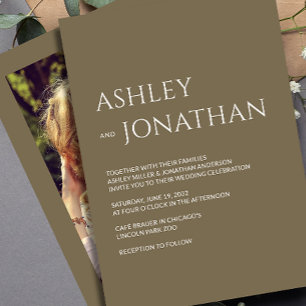 Invitación Moderno Boda de fotografía negrita y Minimalista