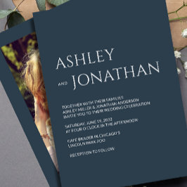 Invitación Moderno Boda de fotografía negrita y Minimalista