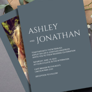 Invitación Moderno Boda de fotografía negrita y Minimalista