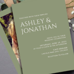 Invitación Moderno Boda de fotografía negrita y Minimalista