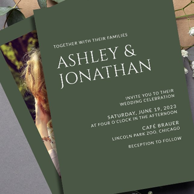 Invitación Moderno Boda de fotografía negrita y Minimalista (Subido por el creador)