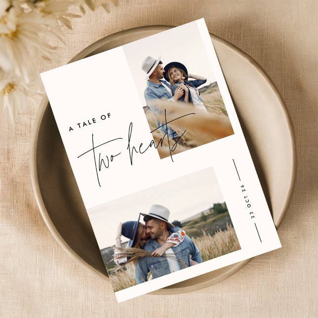 Invitación Moderno Boda de fotografía simple en blanco y negr (Subido por el creador)