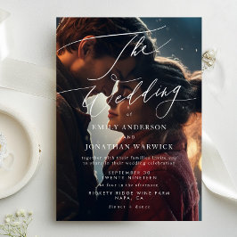 Invitación Moderno Boda de fotografía simple en blanco y negr