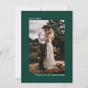 Invitación Moderno Boda de fotografía vertical de esmeralda M