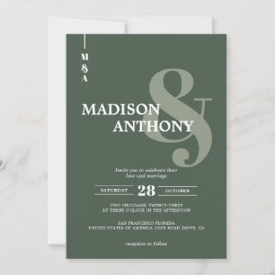 Invitación Moderno Boda de fotografías en tonos oscuros de Am