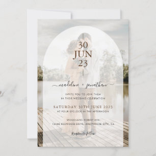 Invitación Moderno Boda de fotos de puertas simples Minimalis