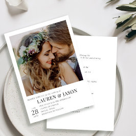 Invitación Moderno Boda de fotos en blanco y negro