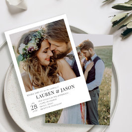 Invitación Moderno Boda de fotos en blanco y negro 2