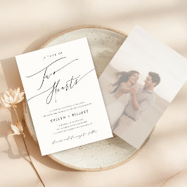 Invitación Moderno Boda de fotos minimal y con poca orientaci
