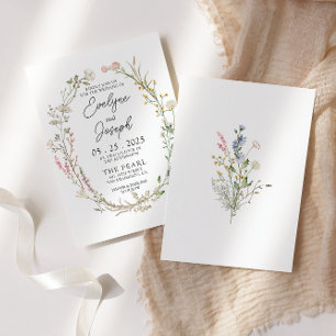 Invitación Moderno Boda de la flor silvestre Whimsical Floral