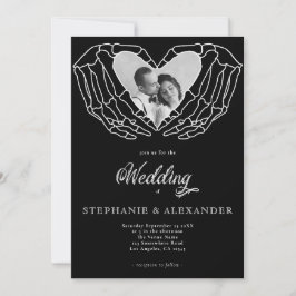 Invitación Moderno Boda de manos en el esqueleto de fotografí